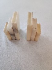 Vintage alabastrowe końcówki do książek para 4,5 cala wysokości