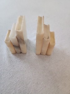 Vintage Alabaster Bookends Pair  4.5in Tall