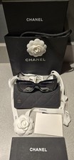 CHANEL Acetate Calfskin Silver/Black Square Polarized Sunglasses 5473-Q-A