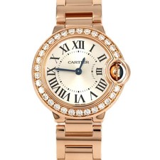 Authentic Cartier Ballon Bleu PG/D WE9002Z3 PG/RG Quartz #270-004-152-9819