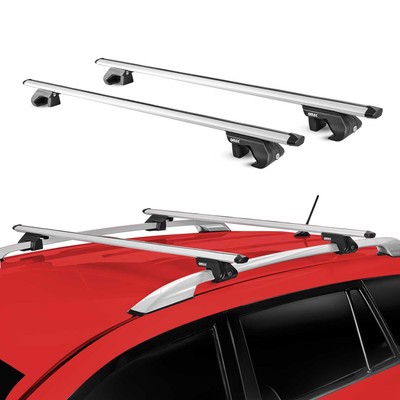 Alu Dachträger für Toyota Land Cruiser 125 155 2003-2021 3 tür Silber ABE 2x