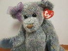 2000 RARE TY Classic tylux  BELVEDERE The Bear 16” Grey/Tan W/Purple Bow — photo 2