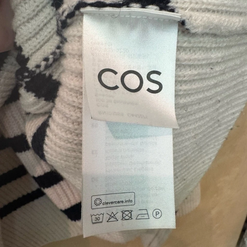 Cos Striped Sweater, cream and navy - Image 4 of 4