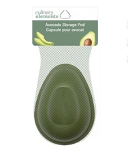 Culinary Elements Avacado Keep Fresh Storage Pod  Green Plastic