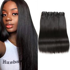 Liang Dian 14 Inch Straight Human Hair 4 Bundles Natural Color 12A Brazilian ...