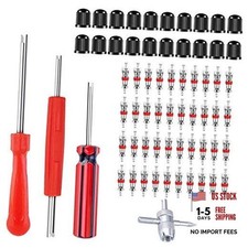 Valve Stem Removal Tool - 40Pcs Valve Cores, 4-Way Valve Tool, Valve Core