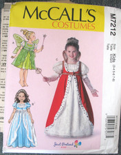McCall's Costumes M 7212 PRINCESS FAIRY QUEEN Kids size 3-4 5-6 7-8 2015 USA