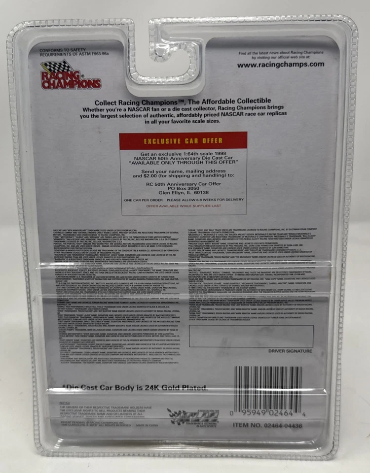 Racing Champions Chapado en Oro 24K Ricky Rudd #9 Ford Tide NASCAR 50º Ann 1/9998 Foto 2 de 2