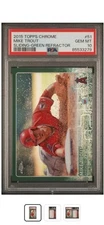 2015 Mike Trout Topps Chrome Sliding Green Refractor PSA 10 #24/99