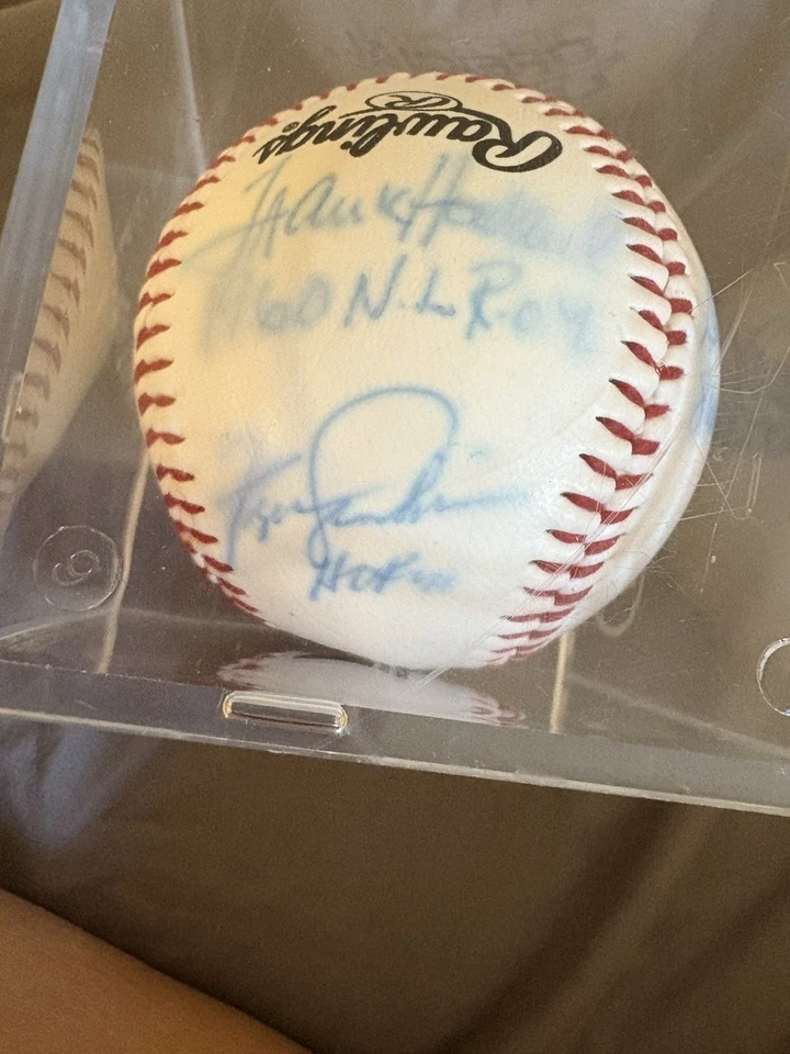 DAVEY JOHNSON 1986 WS CHAMP NY METS SIGNED Baseball Ferguson Jenkins Cubs - Image 2 of 4