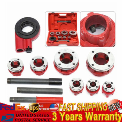 Ratchet Ratcheting Pipe Threader Kit 3/8'' to 2'' Dies and Portable Storage