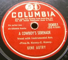 Gene Autry - A Cowboy's Serenade / Mule Train 1950 Shellac, 10" Columbia 20