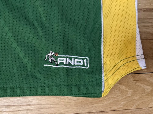 Vtg And 1 Basketball Jersey Set Youth Sz XL Top Green Youth Sz L Shorts - Picture 8 of 9
