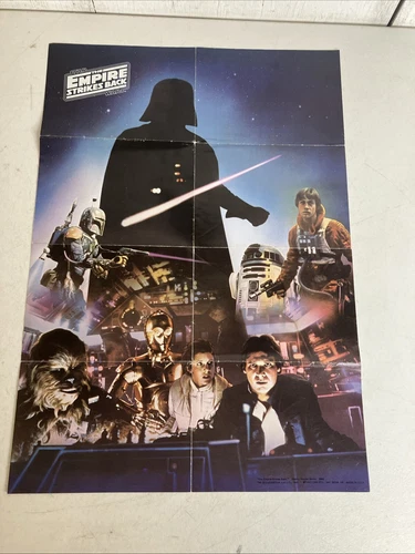 Vintage 1980 Star Wars Empire Strikes Back Poster From Weekly Reader 14.25x20.5