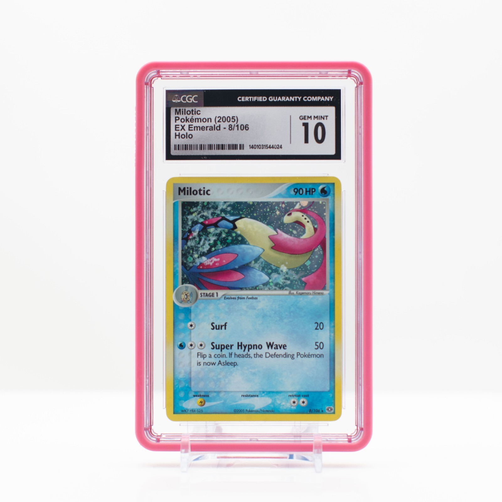 Pokemon 2005 Milotic #8 Holo EX Emerald - CGC 10 Gem Mint