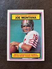 1983 TOPPS FOOTBALL CARD #4 JOE MONTANA RECORD BREAKER SAN FRANCISCO 49ERS