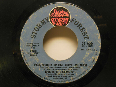Richie Havens: Here Comes the Sun / Younger Men Get Older, 45 RPM. Fair (BL) 