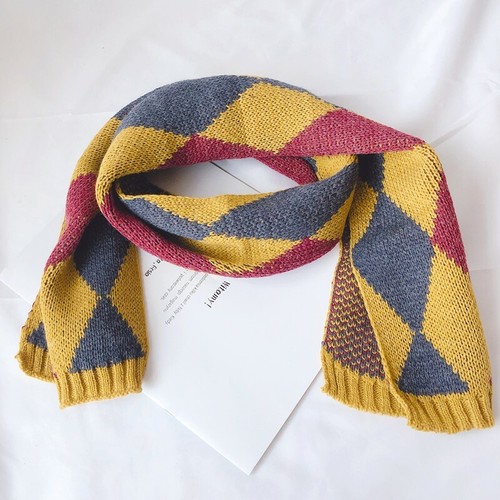 Baby Unisex Casual All-match Cute Knitted Warm Winter Plaid Pattern Scarf New - Picture 9 of 23