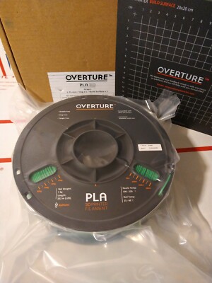 Overture OVPLA175 1.75mm 3D Build Surface PLA Filament GREEN 3d Printer FDM