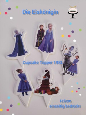 Die Eiskönigin Elsa 19 St Tortentopper Cupcake Topper Aufsatz Geburtstag Muffins