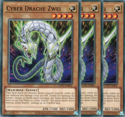 yugioh 3x cyber dragon two ledd-deb02 common 2nd edition german