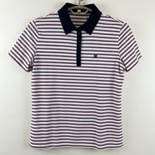 G/Fore Perforated Stripe Tech Polo Size L Stretch Spring Hill Shirt G4LS23K504