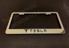 1xtesla Stainless Steel Chrome License Plate Frame Screw Caps 1xtesla Stainless Steel Chrome License Plate Frame Screw Caps