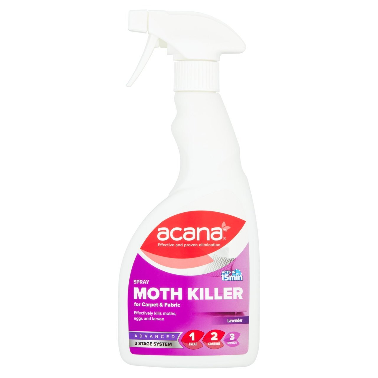 Clothing Carpet Fabric Moth Killer Spray Acana Lavender Fragrance 275ml