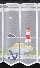  Leuchtturm Badezimmergardine Scheibengardine in 60 cm Höhe Bistrogardine Neu