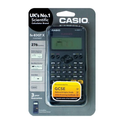 CASIO FX-83GT X SCIENTIFIC CALCULATOR BLACK CLASSWIZZ GCSE 276