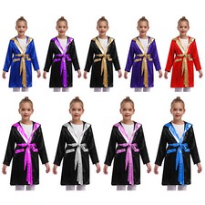 Kids Boy's Robes Long Sleeve Cloak With Belt Boxer Cape Cosplay Robe Metallic