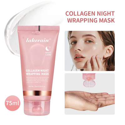 Collagen Overnight Wrapping Peel off 75Ml Facial Mask Korean Collagen Night Wrap