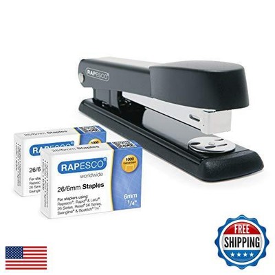 Metal Stapler, Full Strip with 2000 Staples, 25 Sheet Capacity, Non-Slip