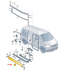 VW TRANSPORTER VI T6 Linke Schiebetürabdeckung 7H1843795H01A NEU ORIGINAL