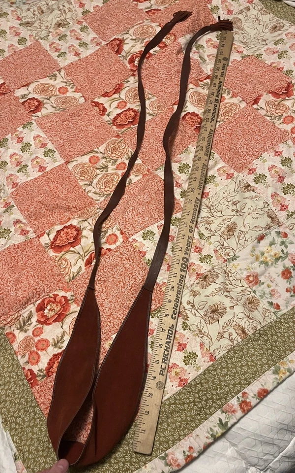 Vintaga Anne Klein For Calderon Brown Suede Wrap Belt With Fringe - Image 4 of 4