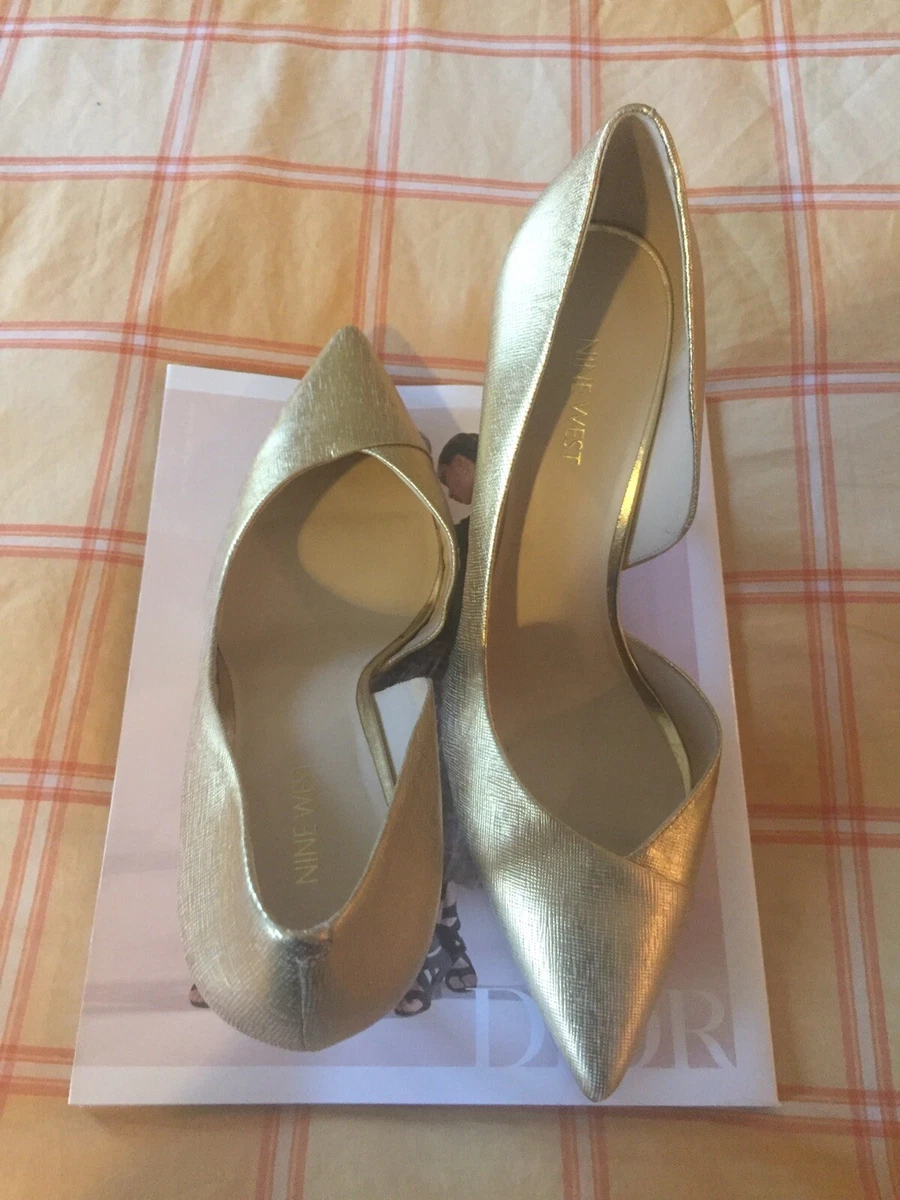 Nine West Textured Gold Odyssey Pumps Size 11 eBay