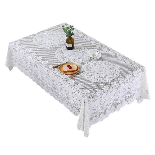 White Vintage Embroidered Lace Tablecloth Table Cloth Cover Wedding Party Decor - Picture 30 of 42