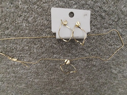 Necklace “Next” Jewellery Set Of Necklace With Earrings Gold Colour One Size - Picture 13 of 24