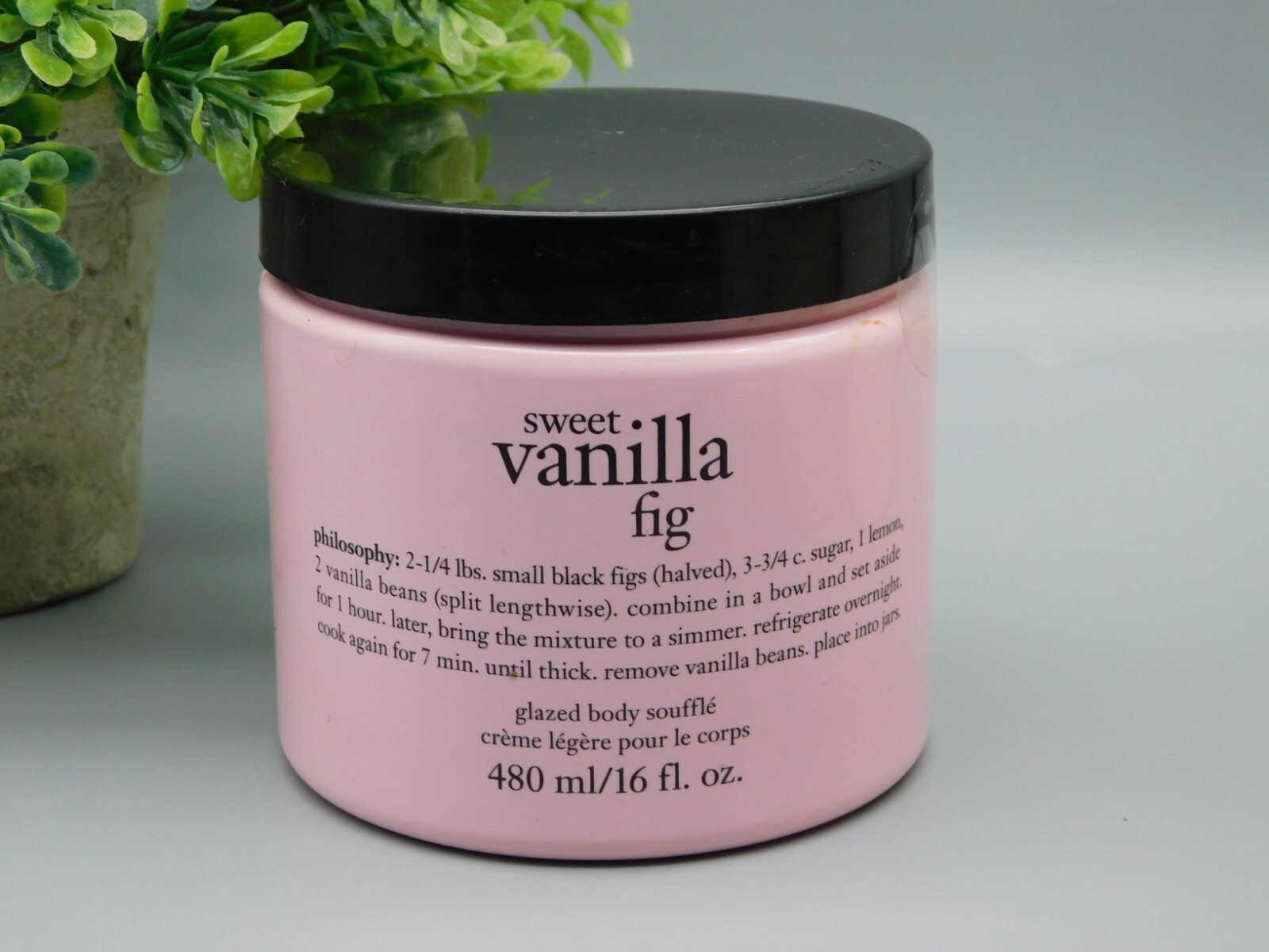 Philosophy Sweet Vanilla Fig Glazed Body Souffle 16 oz New SEALED