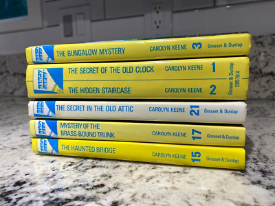 NANCY DREW Vintage Mystery Hardcover Lot of 6 Books 1 2 3 15 17 21 Carolyn Keene