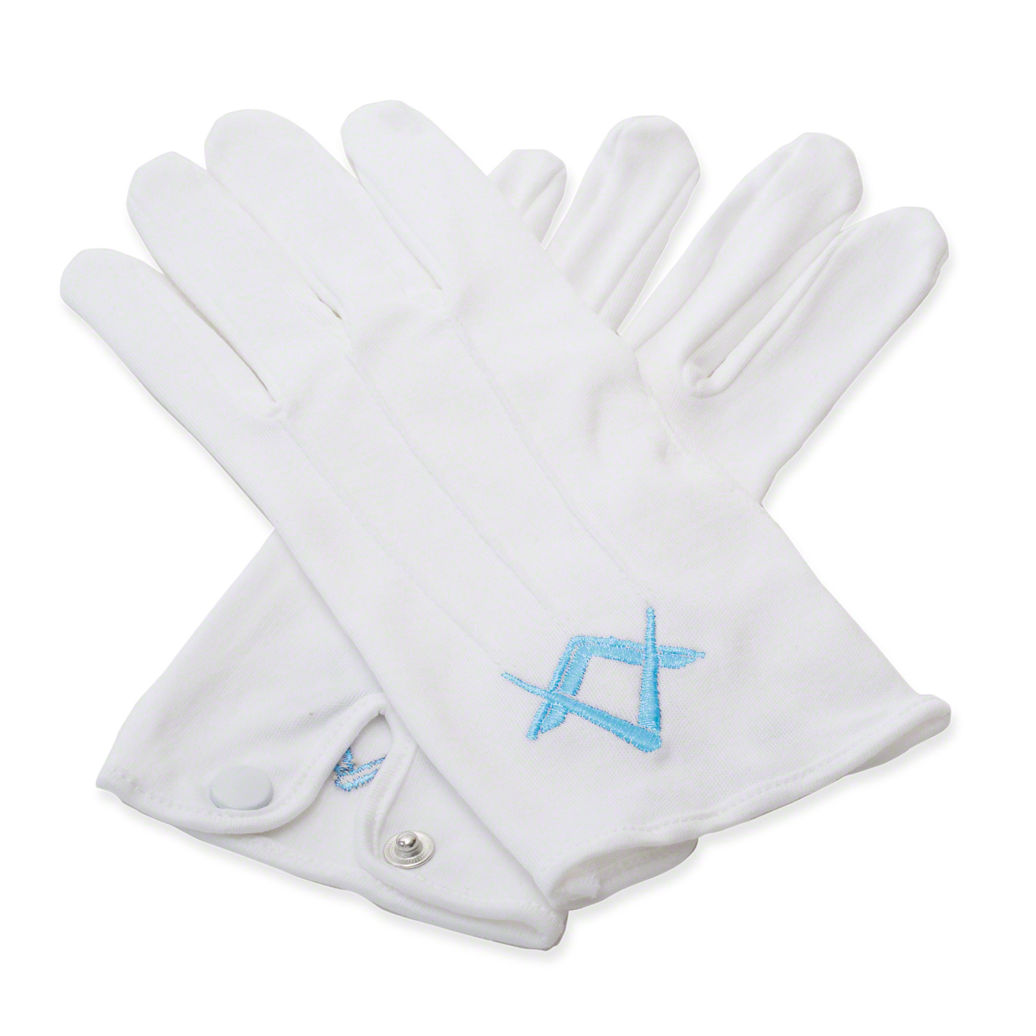 Quality Regalia 100% Cotton White Craft Masonic Sq & Compass Lodge Gloves