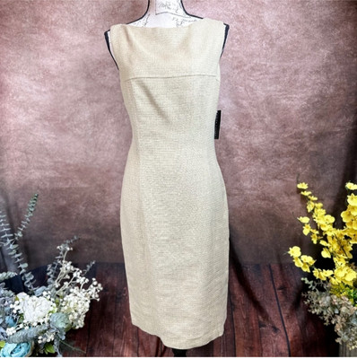 Ralph Lauren Black Label Metallic Sleeveless Dress - Tan/Gold - Size 10