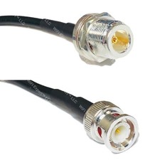 RG58 Silver N FEMALE BULKHEAD to BNC MALE Coax RF Cable USA Lot