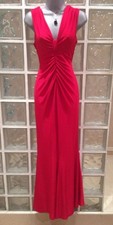 Wallis Red beautiful Slinky Long Fish tail Dress, 10 UK, Gorgeous! NEW