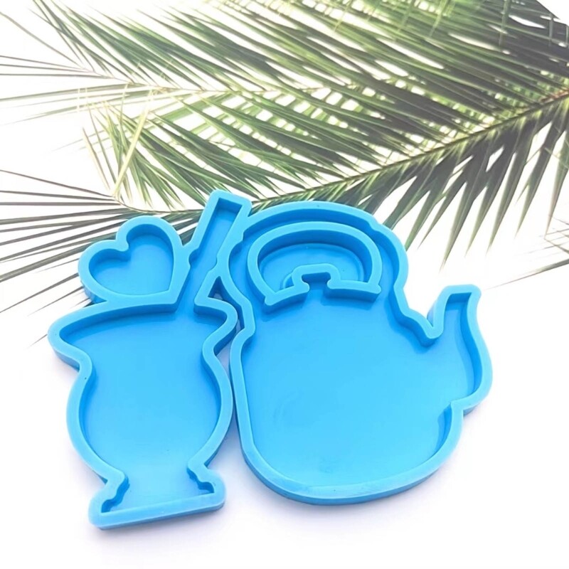 Cartoon Teapot Silicone Mold for DIY Epoxy Resin Keychains and Pendants