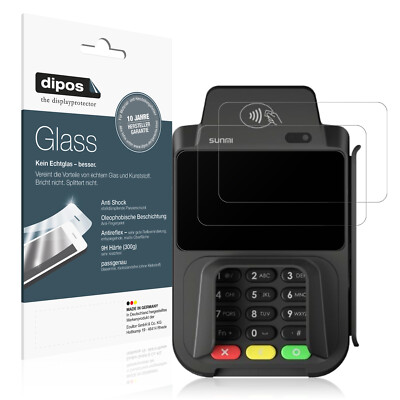 2x Schutzfolie für sunmi P2 Smartpad matt - Anti-Shock 9H Folie dipos Glass