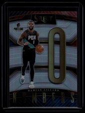 2022-23 Panini Select #17 Damian Lillard Select Numbers Silver Prizm
