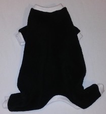 Black Fleece Pajamas PJ's Dog Puppy Teacup Pet Apparel Clothes XXXS - Large