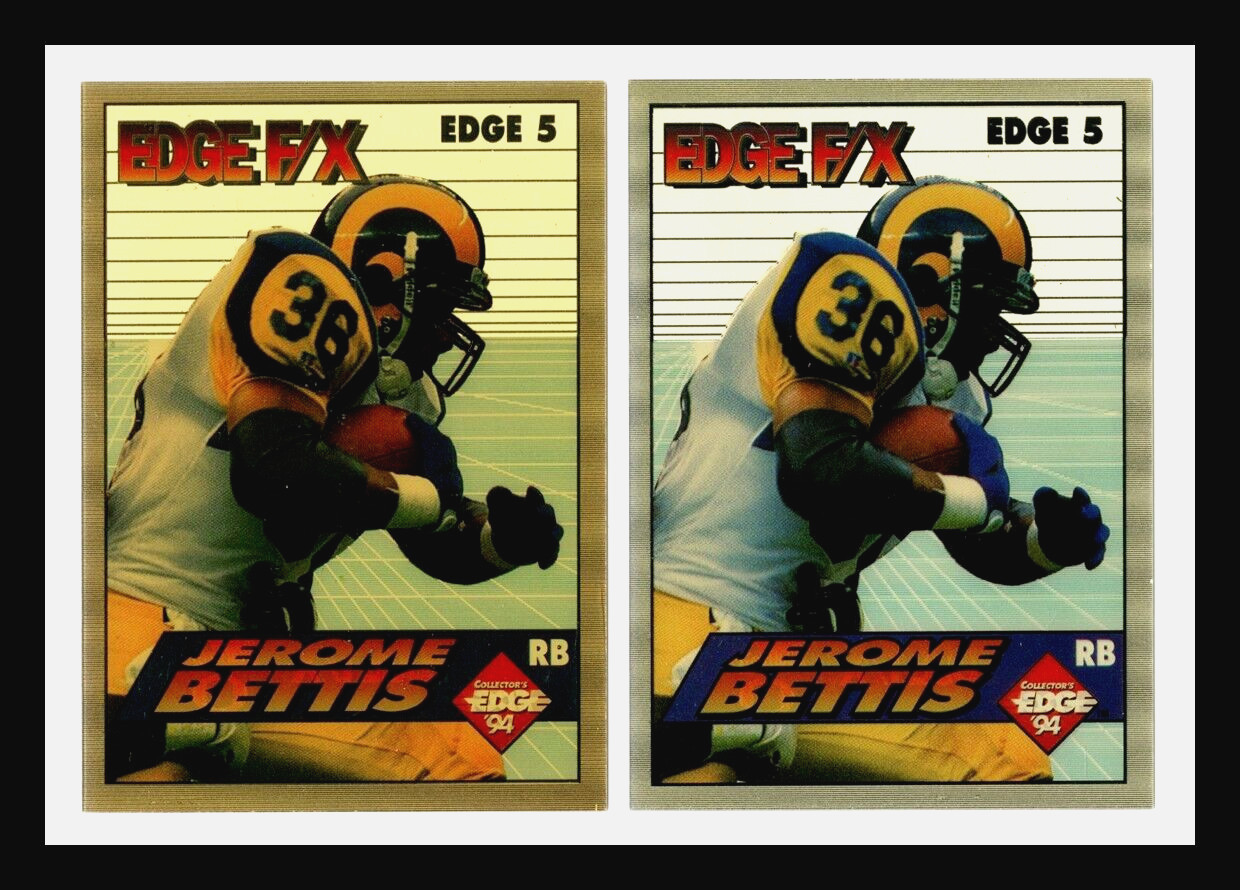 1994 COLLECTOR'S EDGE F/X JEROME BETTIS GOLD/PINK YELLOW/SILVER FULL PROTOTYPES