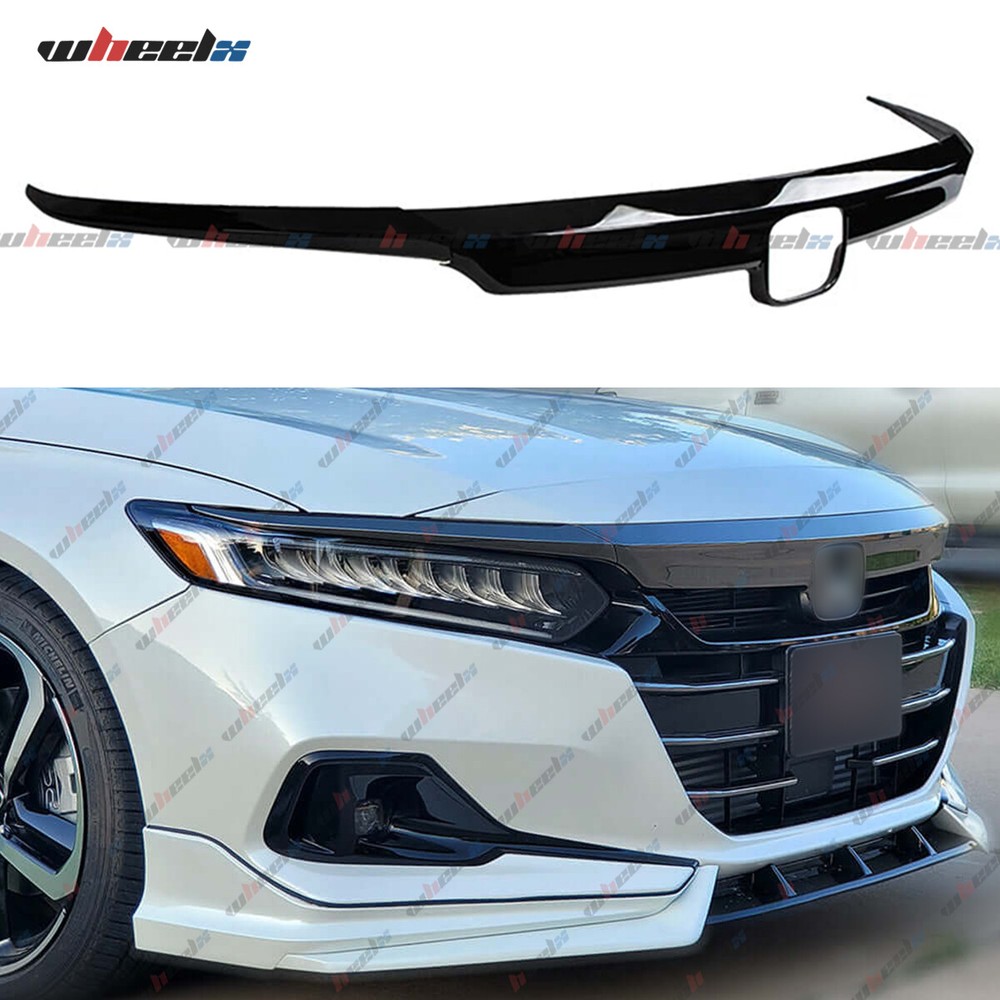 For 2021 2022 Honda Accord 3x Glossy Black JDM Style Front Grille Grill Replaced
